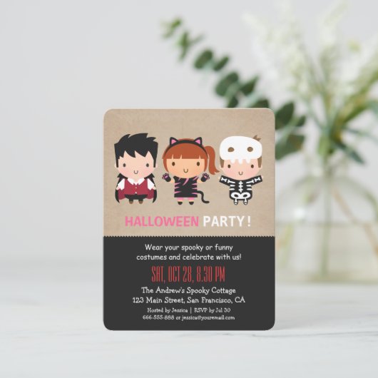 Invitations du Vampire Cat Skeleton Halloween Part (Debout devant)
