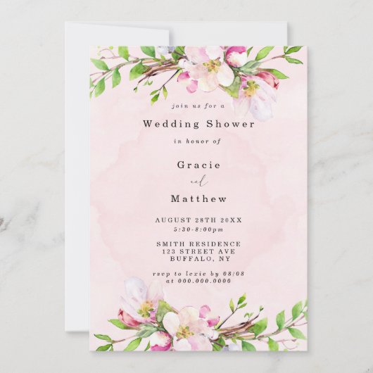 Invitations du Wedding shower Apple Tree Blossoms (Devant)