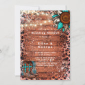 Invitations du Wedding shower des bottes turquoise (Devant)