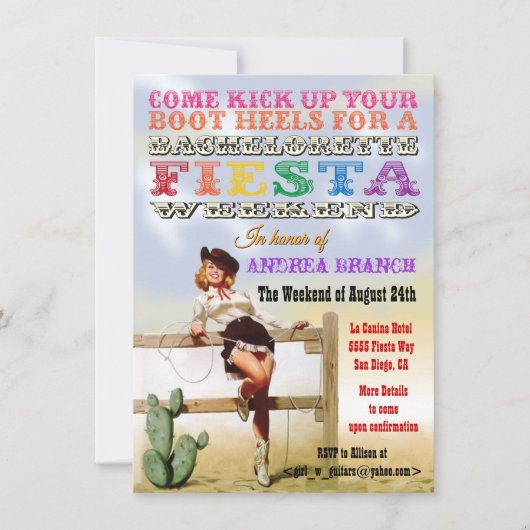 Invitations du week-end de la fête de la fille de (Devant)