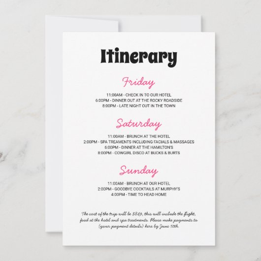 Invitations du week-end Disco Cowgirl (Dos)