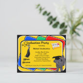 Invitations du Yorkiepoo Black Graduation Party (Debout devant)