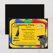 Invitations du Yorkiepoo Black Graduation Party (Devant / Derrière)