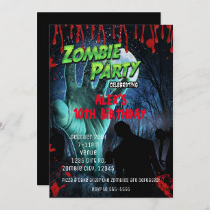 Invitations du ZOMBIE PARTY Halloween Party