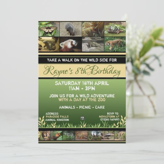 Invitations du zoo de la faune (Debout devant)