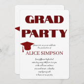 Invitations d'une partie de diplôme simple (Devant / Derrière)