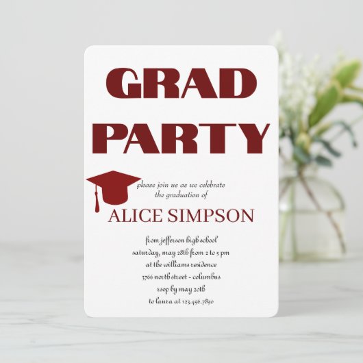 Invitations d'une partie de diplôme simple (Debout devant)