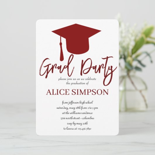 Invitations d'une partie de diplôme simple (Debout devant)