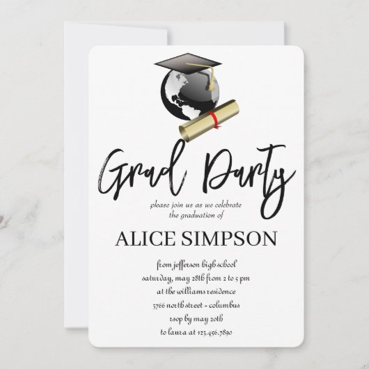 Invitations d'une partie de diplôme simple (Devant)