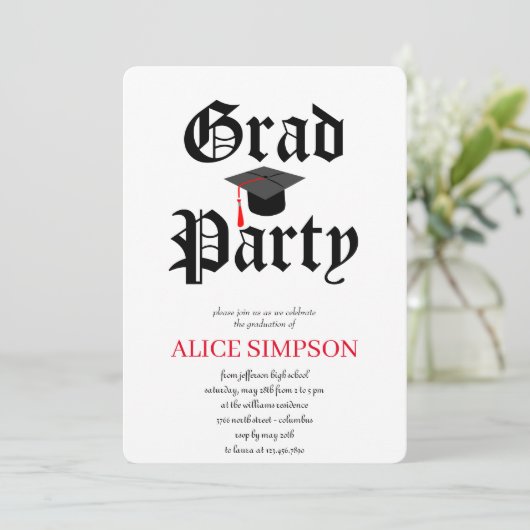 Invitations d'une partie de diplôme simple (Debout devant)