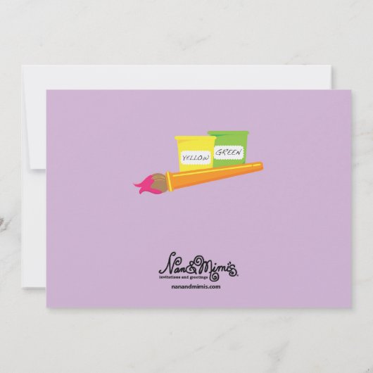 Invitations d'une partie de peinture de poterie (Dos)