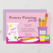 Invitations d'une partie de peinture de poterie (Devant / Derrière)
