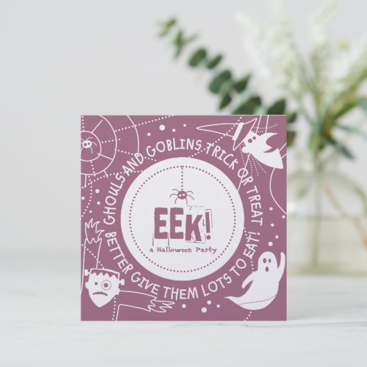 Invitations Eek Halloween (Debout devant)