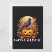 Invitations éffrayant Black Raven Halloween Party (Dos)