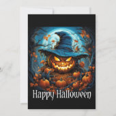 Invitations éffrayant Citrouille brillant Hallowee (Dos)