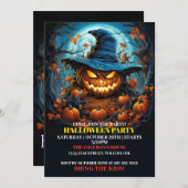 Invitations éffrayant Citrouille brillant Hallowee (Devant / Derrière)