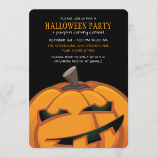 Invitations éffrayant Citrouille sculpté Halloween