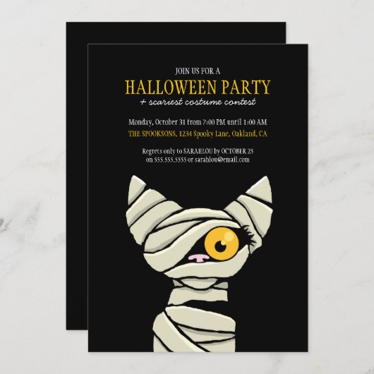 Invitations éffrayantes à la fête d'Halloween (Devant / Derrière)