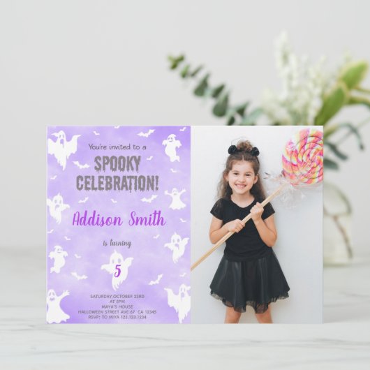 Invitations Éffrayantes personnalisables pour les (Debout devant)