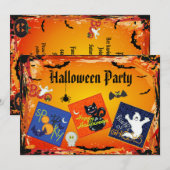 Invitations Éffrayants du parti Halloween (Devant / Derrière)