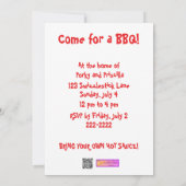 Invitations effrayées drôles de partie de BBQ de (Dos)