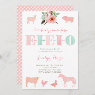 Invitations EIEIO, Ancien MacDonald fête d'anniver