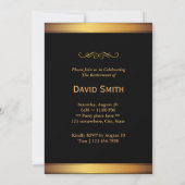 Invitations Elegant Gold & Black Retraite Party (Dos)