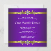 Invitations Elegant Gold Purple Quinceanera (Dos)