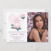 Invitations élégantes à 23e anniversaire Floral Ph (Devant)