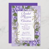 Invitations Élégantes à la douche nuptiale Rose vi (Devant / Derrière)