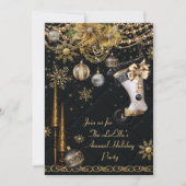 Invitations élégantes à la fête de Noël de Glam (Devant)