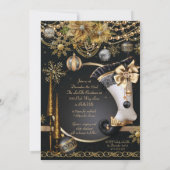 Invitations élégantes à la fête de Noël de Glam (Dos)