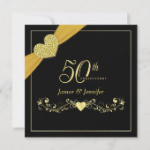 Invitations élégantes à la fête du 50e anniversair (Dos)