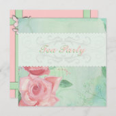 Invitations élégantes à Tea Party (Devant / Derrière)