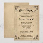 Invitations élégantes Bar Mitzvah (Devant / Derrière)