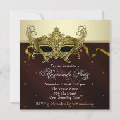 Invitations élégantes Black Gold Masquerade Party (Dos)