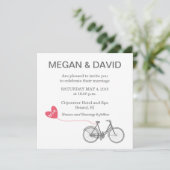 Invitations élégantes blanches de mariage - vélo (Debout devant)