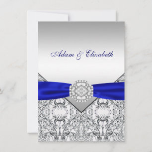 Invitations élégantes d'argent et de mariage royal