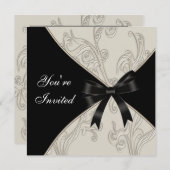 Invitations élégantes de Black Ivory Party (Devant / Derrière)