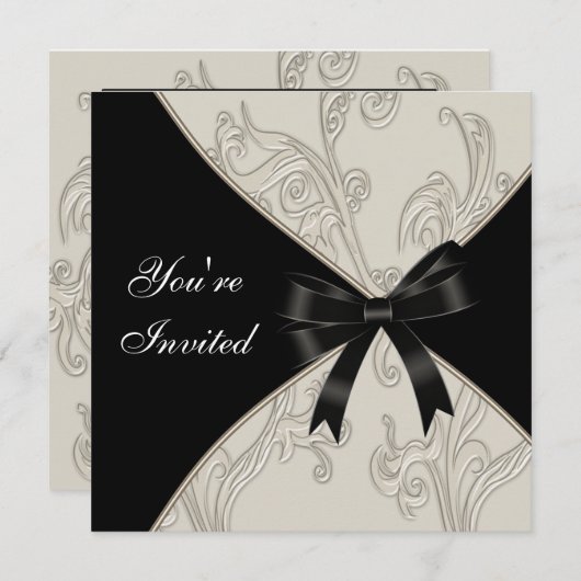 Invitations élégantes de Black Ivory Party (Devant / Derrière)