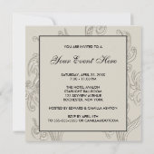 Invitations élégantes de Black Ivory Party (Dos)