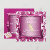 INVITATIONS élégantes de conception de damassé de (Devant / Derrière)