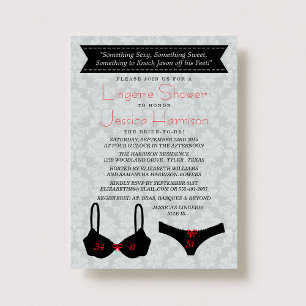 Invitations élégantes de douche à lingerie