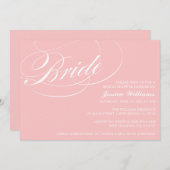 Invitations Élégantes de douche nuptiale (Devant / Derrière)