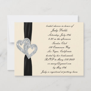 Invitations Élégantes de douche nuptiale à ruban n