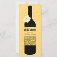 Invitations Élégantes de douche nuptiale à vin