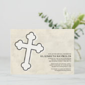 Invitations Élégantes de douche nuptiale Croix de  (Debout devant)