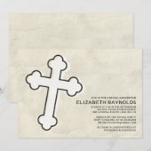 Invitations Élégantes de douche nuptiale Croix de  (Devant / Derrière)