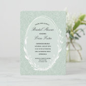 Invitations Élégantes de douche nuptiale fleurie W (Debout devant)
