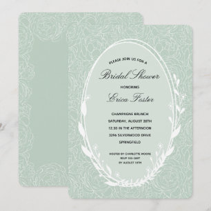 Invitations Élégantes de douche nuptiale fleurie W